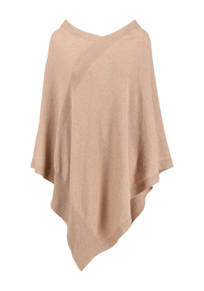 Vintage pre-owned wool poncho - Neutrals