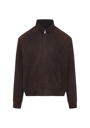 Ralph Lauren Purple Label zip lamb skin jacket - Brown
