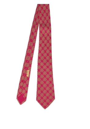 Hermès Pre-Owned flower-print silk tie - Red