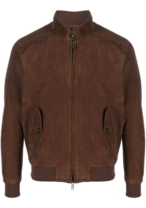 Baracuta G9 Harrington panelled suede jacket - Brown