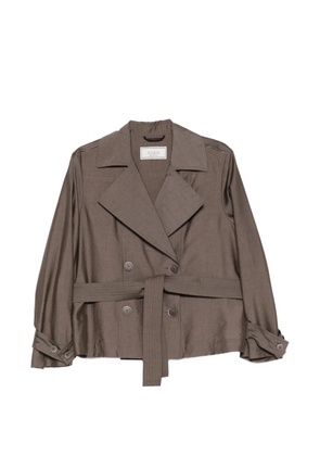 Peserico belted double-breasted jacket - Brown