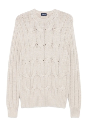 Drumohr cable-knit crew-neck sweater - Neutrals