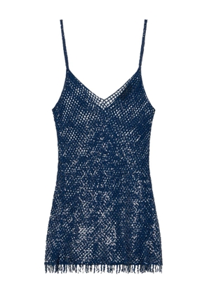 Alanui Nothing but Light fringed mini dress - Blue