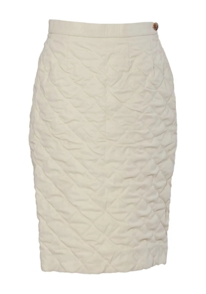 Hermès Pre-Owned quilted midi skirt - White