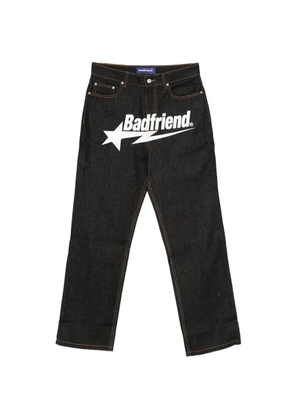 BADFRIEND logo-graphic denim jeans - Black
