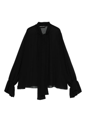 CHIARA BONI La Petite Robe tie-neck bell-sleeve blouse - Black