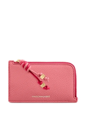 MAISON de SABRÉ zip pebbled leather card holder - Pink