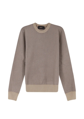 BOSS patterned knitted sweater - Neutrals