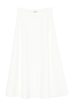 Maje logo-plaque A-line skirt - White