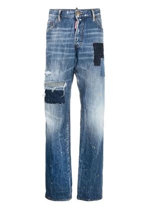 DSQUARED2 distressed-effect patchwork jeans - Blue