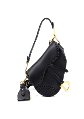 Christian Dior Pre-Owned Saddle Bag Braided Leather Medium shoulder bag - Black