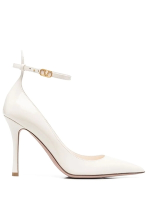 Valentino Garavani 100mm Tan-Go leather pumps - White