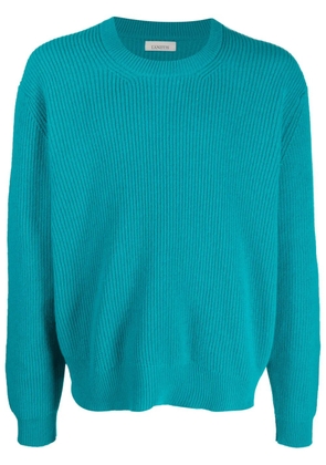 Laneus cew-neck ribbed-knit jumper - Blue