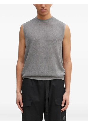 Y-3 textured sleeveless sweater - Grey