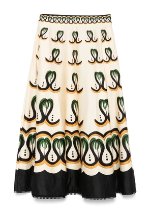 FARM Rio Coconut Tree midi skirt - Neutrals