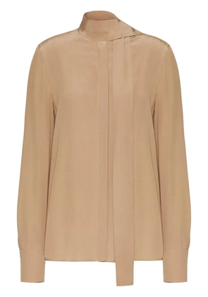 Valentino Garavani scarf-detail silk blouse - Neutrals