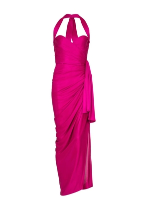 Balmain draped jersey midi dress - Pink