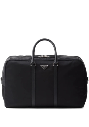 Prada logo-plaque duffel bag - Black