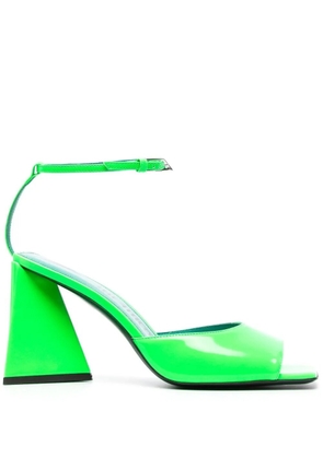 The Attico Piper 85mm patent-leather sandals - Green