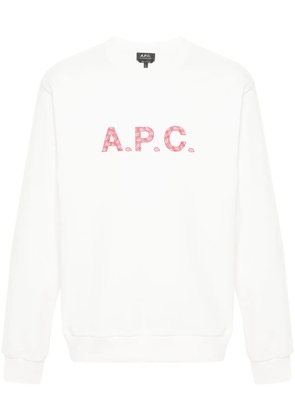 A.P.C. logo-print cotton sweatshirt - White