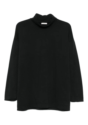 Haikure high-neck cotton top - Black