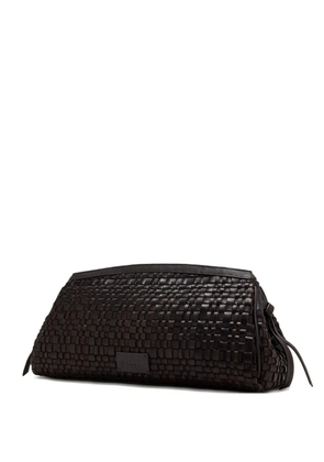STAUD Maude woven leather clutch bag - Black