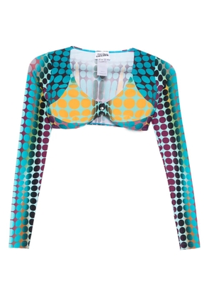 Jean Paul Gaultier long-sleeve polka dot top - Blue