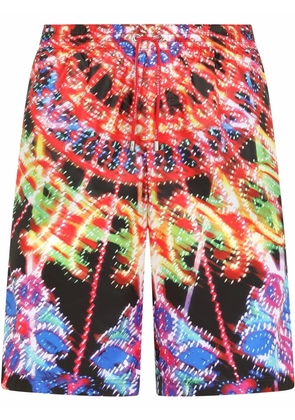 Dolce & Gabbana graphic-print swim shorts - Black