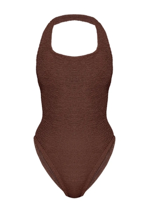 Hunza G Sandy crinkle swimsuit - Brown
