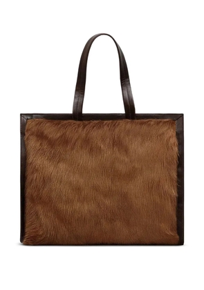Andersson Bell fur-panelled tote bag - Brown