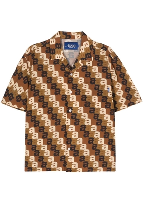 Awake NY logo-print shirt - Brown