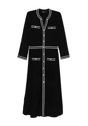 Maje pleated button-front knit dress - Black