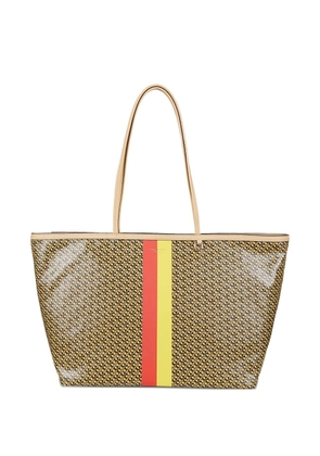 Tory Burch The Racer striped-detail tote bag - Brown