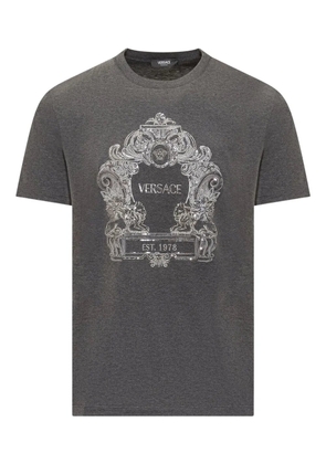 Versace Barocco-embroidered T-shirt - Grey