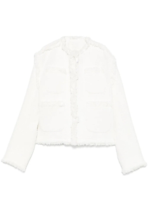 sacai distressed-denim jacket - White