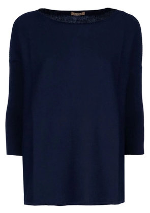 CLOUDS fine-knit T-shirt - Blue