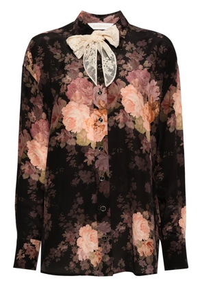ZIMMERMANN lace-scarf shirt - Black