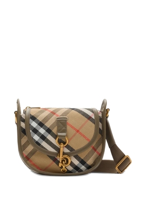Burberry B buckle check mini cross body bag - Neutrals