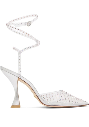 Stuart Weitzman 100mm Glam Xcurve embellished pumps - White