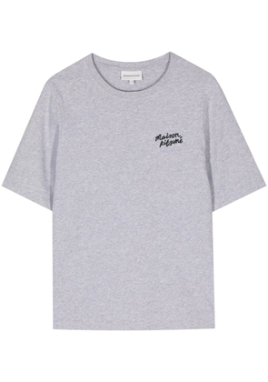 Maison Kitsuné logo-embroidered cotton T-shirt - Grey