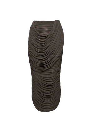 Magda Butrym draped midi skirt - Brown