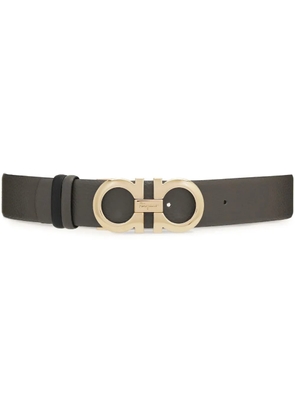Ferragamo Gancini-buckle reversible leather belt - Grey
