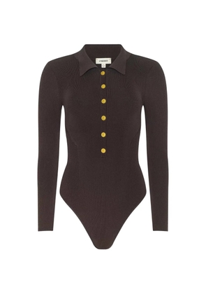 L'Agence buttoned polo top - Brown