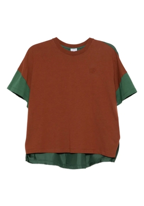 LOEWE logoed cotton and silk t-shirt - Brown