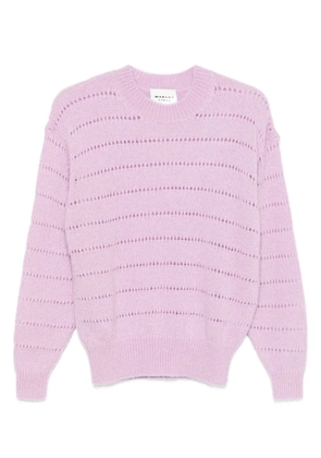 MARANT ÉTOILE striped perforated-detail sweater - Pink