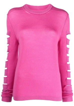 Rick Owens ribbed-trim cut-out jumper - Pink