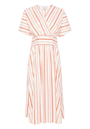 Woolrich striped wrap midi dress - White