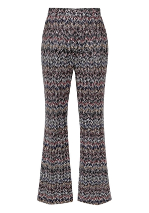 Missoni zigzag-woven lamé cropped trousers - Blue