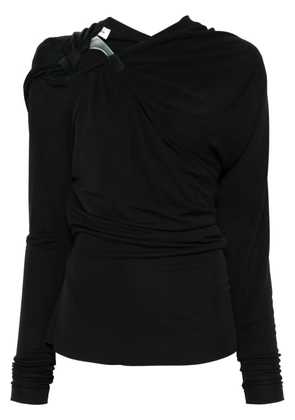 Victoria Beckham draped long-sleeve top - Black