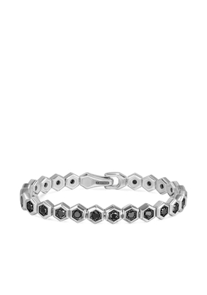 David Yurman sterling silver Hex Pavé black diamond tennis bracelet